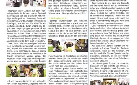 Bild: Artikel Umbaupläne Tierheim Fürth